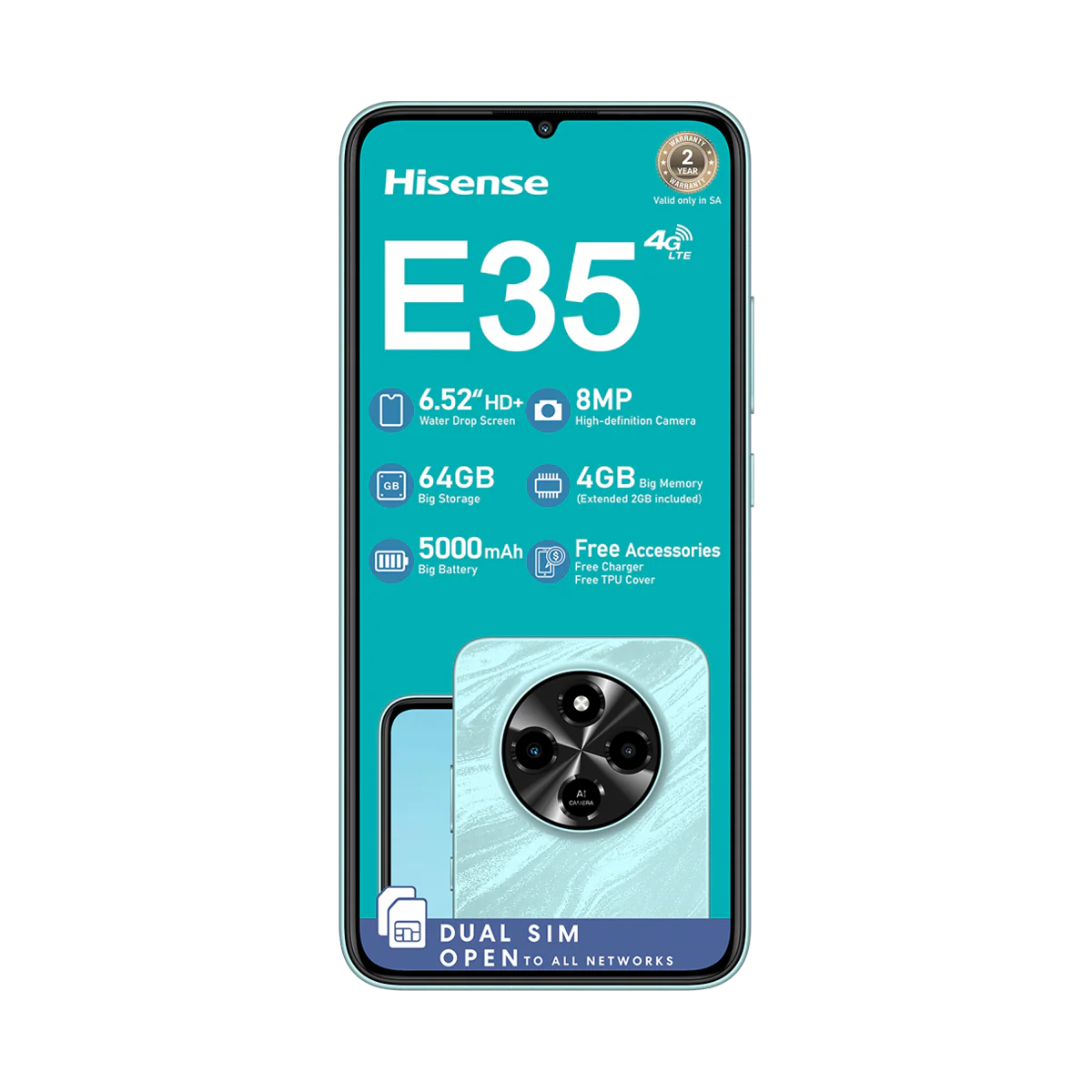 Hisense E35 64GB Dual Sim Blue - Image 3